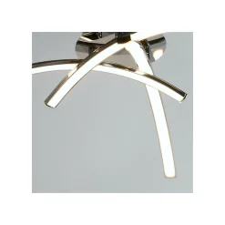 Plafonnier LED chromé design 3 branches - Ova