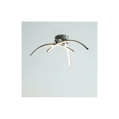 Plafonnier LED chromé design 3 branches - Ova