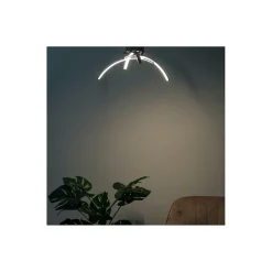 Plafonnier LED chromé design 3 branches - Ova