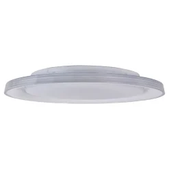 Plafonnier LED CLAIRE D 50.5cm H 7.5cm metal plastique blanc 1600lm dimmable CCT 3000 a 5000K LEDs integrees veilleuse