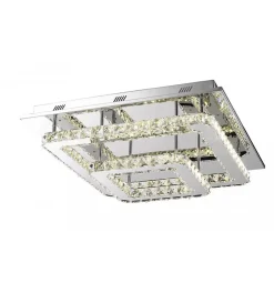 Plafonnier LED cristal 2 carrés design - Wade