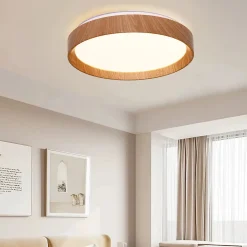Plafonnier LED de plafond 30W 38cm CCT 3000K6000K Effet Bois Modèle LUNADA