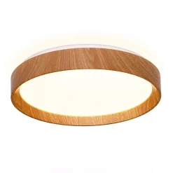 Plafonnier LED de plafond 30W 38cm CCT 3000K6000K Effet Bois Modèle LUNADA
