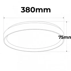 Plafonnier LED de plafond 30W 38cm CCT 3000K6000K BlancEffet Bois Modèle LUNADA