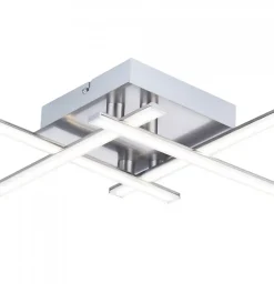 Plafonnier LED design 4 bras nickel - Yuna