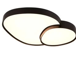 Plafonnier LED design noir mat, dimmable avec télécommande - Trio - Rise