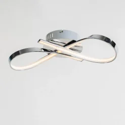 Plafonnier LED design ruban infini chrome - Acht