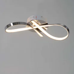 Plafonnier LED design ruban infini chrome - Acht