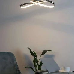 Plafonnier LED design ruban infini chrome - Acht