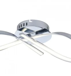 Plafonnier LED design ruban infini chrome - Acht