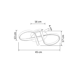 Plafonnier LED dimmable design ruban infini chromé - Acht