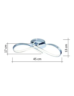 Plafonnier LED dimmable design ruban infini chromé - Acht