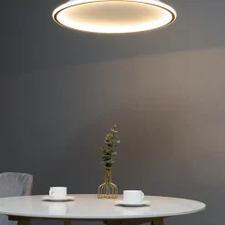 Plafonnier LED dimmable rond 60 cm cercle doré - Alessia