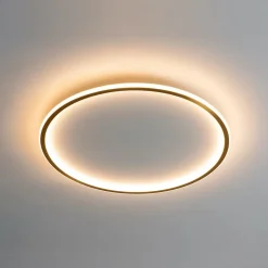 Plafonnier LED dimmable rond 60 cm cercle doré - Alessia