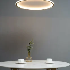 Plafonnier LED dimmable rond 60 cm cercle doré - Alessia