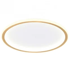 Plafonnier LED dimmable rond 60 cm cercle doré - Alessia