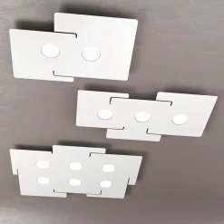 Plafonnier LED ECHO Top Light en métal blanc rectangulaire avec 2 douilles d'ampoule Gx53