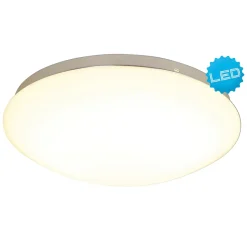 Plafonnier LED en métal et verre blanc, avec LEDs fixes D: ca 34 cm