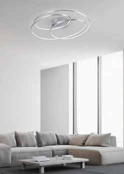 Plafonnier LED intégré 38,5W, 5000 lm, 3000K, Nickel mat - Trio - Gale