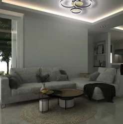 Plafonnier LED intégré 19.2W IP20 blanc chaud Dunalux l.25 x L.35 x H.8 cm