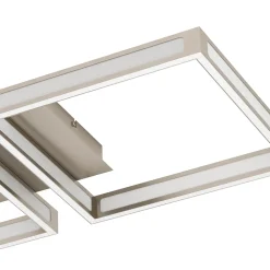 Plafonnier LED intégrée Altaflor IP20 3040lm 24W L.65 x l.30x H.7 cm Eglo nickelé mat