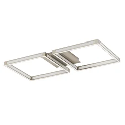 Plafonnier LED intégrée Altaflor IP20 3040lm 24W L.65 x l.30x H.7 cm Eglo nickelé mat