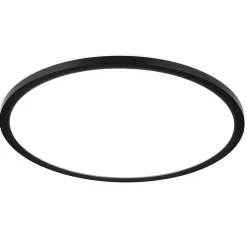 Plafonnier LED intégrée dimmable 3000lm 24W IP44 blanc froid, blanc neutre et blanc chaud GoodHome Flush noir mat h.2.5 x ø42 cm