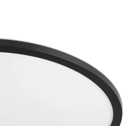 Plafonnier LED intégrée dimmable 3000lm 24W IP44 blanc froid, blanc neutre et blanc chaud GoodHome Flush noir mat h.2.5 x ø42 cm