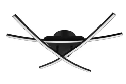 Plafonnier LED intégrée 1700lm 21W blanc neutre GoodHome Alani noir mat l.57 x H.9.5 x P.50 cm