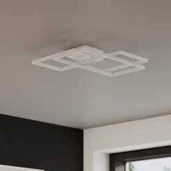 Plafonnier LED intégrée 3000lm 28W blanc chaud GoodHome Gassel blanc mat L.44 x l.48 x H.8.3 cm