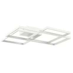 Plafonnier LED intégrée 3000lm 28W blanc chaud GoodHome Gassel blanc mat L.44 x l.48 x H.8.3 cm