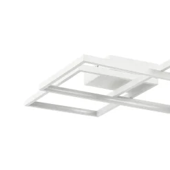 Plafonnier LED intégrée 3000lm 28W blanc chaud GoodHome Gassel blanc mat L.44 x l.48 x H.8.3 cm