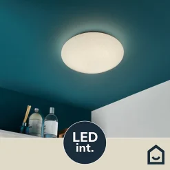 Plafonnier LED intégrée 1000lm 8W blanc neutre GoodHome Leto blanc H.8 x Ø25 cm