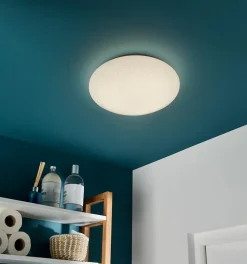 Plafonnier LED intégrée 1000lm 8W blanc neutre GoodHome Leto blanc H.8 x Ø25 cm