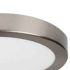 Plafonnier LED intégrée 1200lm 12W blanc froid GoodHome Aius effet chromé H.2.5 x Ø21.5 cm