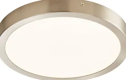 Plafonnier LED intégrée 1200lm 12W blanc froid GoodHome Aius effet chromé H.2.5 x Ø21.5 cm