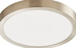 Plafonnier LED intégrée 1200lm 12W blanc froid GoodHome Aius effet chromé H.2.5 x Ø21.5 cm
