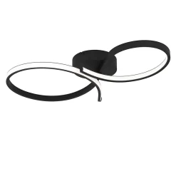 Plafonnier LED intégrée Serpins acier noir IP20 L.60 x l.34 x H.7,5 cm Eglo