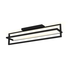 Plafonnier LED intégrée Siberia IP20 4400lm 34W L.78 x l.16x H.23,5 cm Eglo noir dimmable avec télécommande