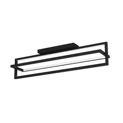 Plafonnier LED intégrée Siberia IP20 4400lm 34W L.78 x l.16x H.23,5 cm Eglo noir dimmable avec télécommande
