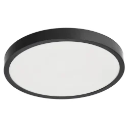 Plafonnier LED intégrée 18W 1800 lm anneau noir 29,5 cm 3000K blanc chaud IP44 PERETI EDO777611 EDO