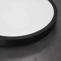 Plafonnier LED intégrée 18W 1800 lm anneau noir 29,5 cm 3000K blanc chaud IP44 PERETI EDO777611 EDO