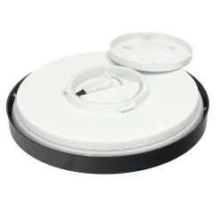 Plafonnier LED intégrée 18W 1800 lm anneau noir 29,5 cm 3000K blanc chaud IP44 PERETI EDO777611 EDO