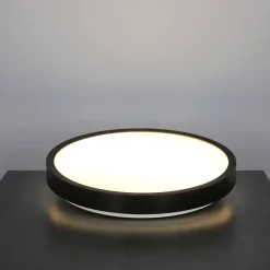 Plafonnier LED intégrée 18W 1800 lm anneau noir 29,5 cm 3000K blanc chaud IP44 PERETI EDO777611 EDO