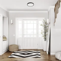 Plafonnier LED intégrée 18W 1800 lm anneau noir 29,5 cm 3000K blanc chaud IP44 PERETI EDO777611 EDO