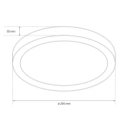 Plafonnier LED intégrée 18W 1800 lm anneau noir 29,5 cm 3000K blanc chaud IP44 PERETI EDO777611 EDO