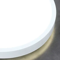 Plafonnier LED intégrée 18W 1800 lm anneau blanc 29,5 cm 4000K blanc neutre IP44 PERETI EDO777608 EDO