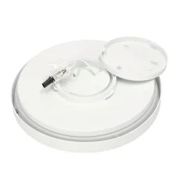 Plafonnier LED intégrée 18W 1800 lm anneau blanc 29,5 cm 3000K blanc chaud IP44 PERETI EDO777610 EDO