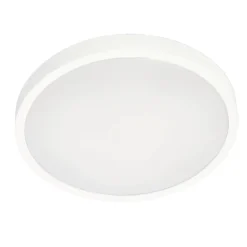 Plafonnier LED intégrée 18W 1800 lm anneau blanc 29,5 cm 3000K blanc chaud IP44 PERETI EDO777610 EDO