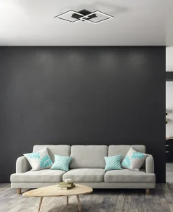 Plafonnier LED intégrée 22W Eglo Huerta blanc chaud l.31 x H.6.5 cm